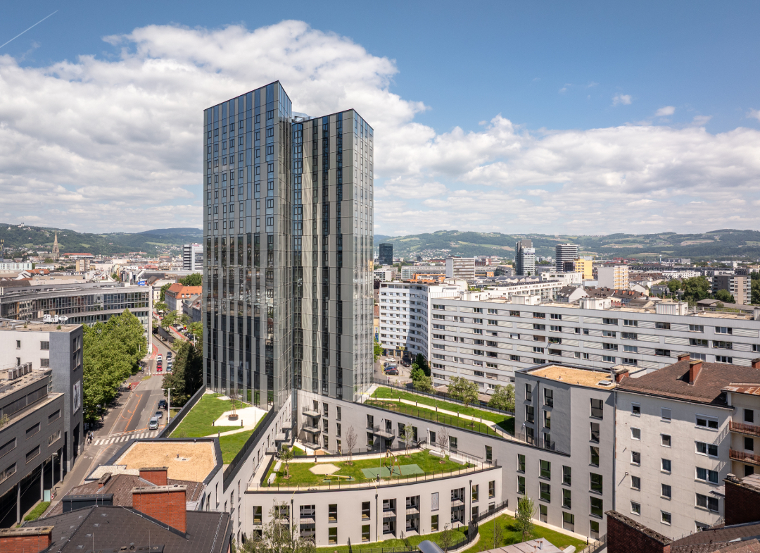 Begrünte Dachterrassen bieten Raum für Erholung