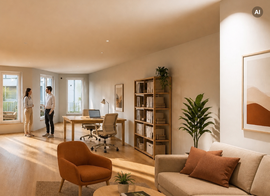 Ruhiges Arbeiten im Hofhaus triff auf Sommerfeeling in der Stadt